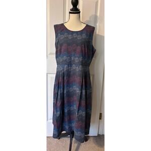 Seasalt Cornwall Keeper's Croft Dress Navy Blue Multicolored Circles Size 14